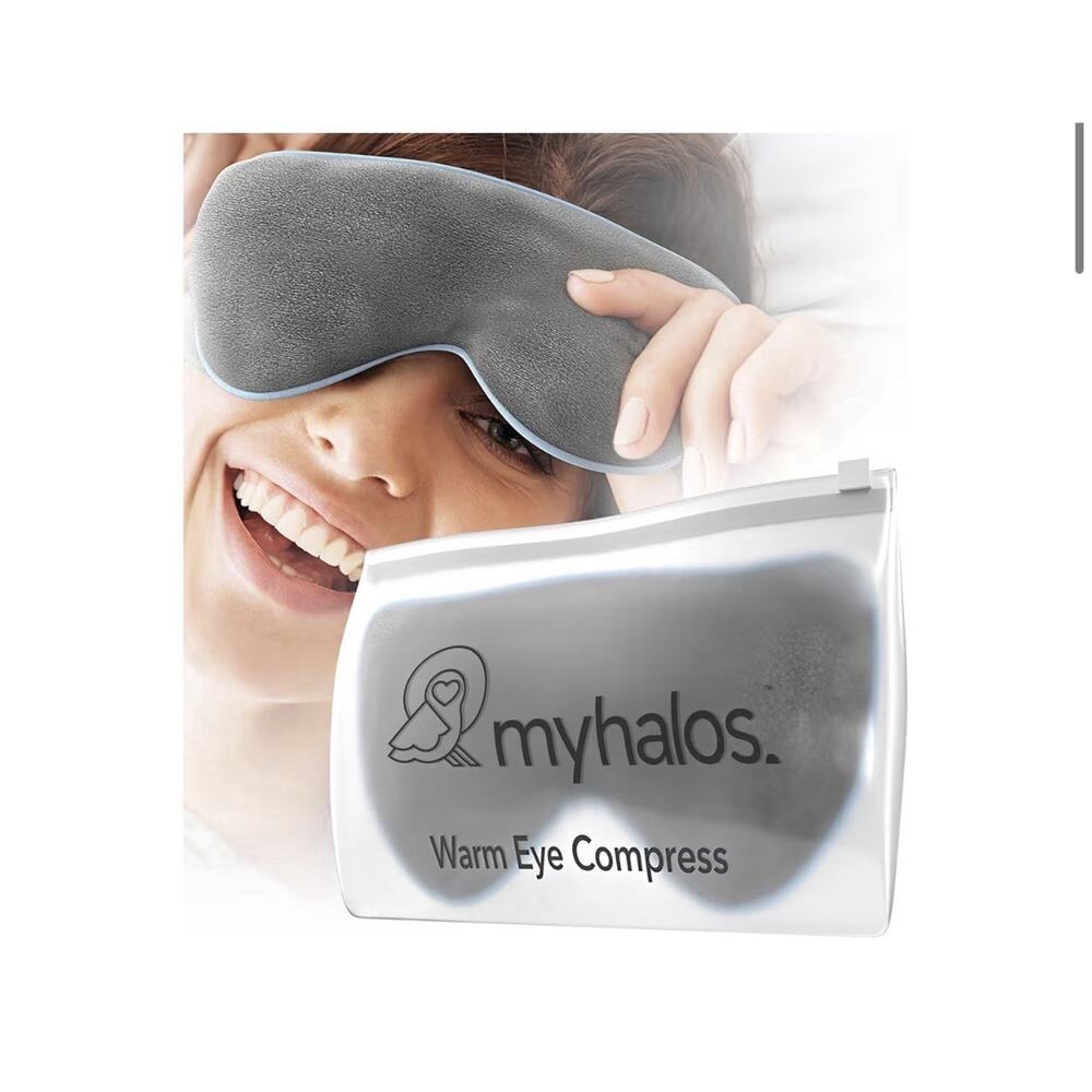 MyHalos Heated Eye Mask Dry Eyes Steam Warm Compress for Stye Blepharitis MGD